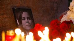 PIetní místo Darji Duginové, která zemřela po výbuchu auta