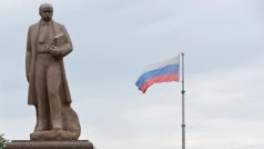 Ruská vlajka v Melitopolu