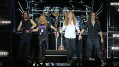 kapela Megadeth, Dirk Verbeuren, James LoMenzo, Dave Mustaine, Kiko Loureiro na festivalu Riverside Festival 25. srpna 2023 v Aarburgu ve Švýcarsku