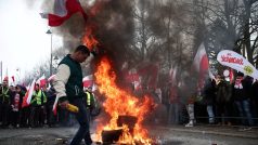 Protest polských zemědělců ve Varšavě