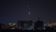 Výbuch ruského dronu nad městem Kyjev
