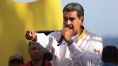 Venezuelský prezident Nicolás Maduro na mítinku k prezidentským volbám