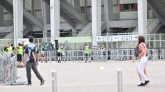 Stadion Happel poté, co byly tento týden zrušeny tři koncerty Taylor Swift když vláda potvrdila plánovaný útok na stadionu ve Vídni