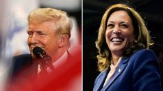 Kandidáti na amerického prezidenta a prezidentku Donald Trump (vlevo) a Kamala Harrisová