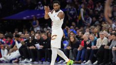 Hvězda Clevelandu Cavaliers Donovan Mitchell v zápase proti Philadelphii 76ers