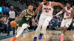 Damian Lillard v zápase proti Philadelphii