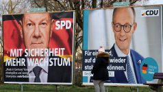 Předvolební plakáty CDU a SPD