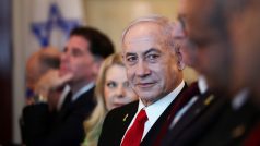 Izraelský premiér Benjamin Netanjahu na večeři pořádané americkým prezidentem Donaldem Trumpem v Bílém domě ve Washingtonu, D.C., USA, 7. července 2025