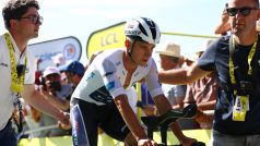 Remco Evenepoel po dojetí horské časovky na Tour de France