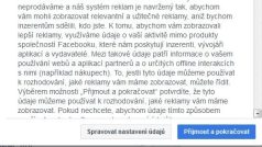 Upozornění na facebooku.