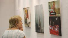 Z výstavy koláží TMBK v galerie Českého rozhlasu České Budějovice (foto z roku 2018)