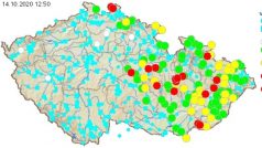 Mapa Českého hydrometeorologického ústavu k 12.50