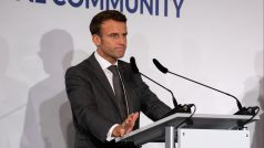 Francouzský prezident Emmanuel Macron v Praze