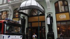 Hořela kuchyň hotelu v ulici Panská v Praze 1.