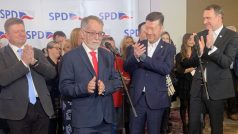 Kandidát na prezidenta Jaroslav Bašta z SPD ve volebním štábu