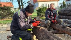 Dřevo zpracovávají bohumínští hasiči