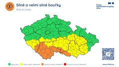 Výstraha ČHMÚ na čtvrtek 3. června 2025