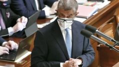 Expremiér Andrej Babiš ve sněmovně při projevu na jednání o důvěře vládě Petra Fialy
