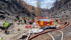 Čerpací stanoviště hasičů po cestě na Pravčickou bránu v Českém Švýcarsku