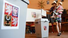 Lidé začali volit do Evropského parlamentu v Tyršově škole v Praze 5