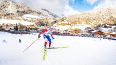 Biatlonistka Tereza Voborníková při závodě ve sprintu ve francouzské Annecy