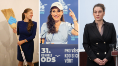 Zleva: Eva Decroix po zvolení poslankyní, na loňském kongresu ODS a během tiskové konference ve Sněmovně