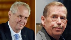 Prezident Miloš Zeman a někdejší prezident Václav Havel