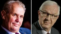 Prezident Miloš Zeman a bývalý předseda Akademie věd Jiří Drahoš se spolu utkají ve druhém kole přímé volby hlavy státu.