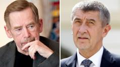 Exprezident Václav Havel a premiér Andrej Babiš