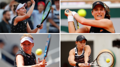 Američanka s ruskými předky Amanda Anisimovová (vlevo dole), Australanka Asleigh Bartyová (vpravo dole), Britka Johanna Kontaová (vpravo nahoře) a Markéta Vondroušová