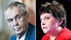 Prezident Miloš Zeman a psychiatrička, exministryně pro lidská práva Džamila Stehlíková