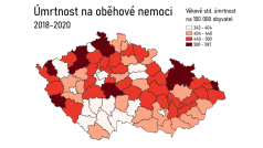 Úmrtnost na oběhové nemoci, 2018-2020