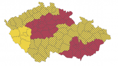 Mapa šíření covid-19 k 9. říjnu, zveřejněná Ministerstvem zdravotnictví