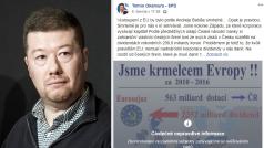 Přestože Facebook a Instagram nechtějí řešit dezinformace, které šíří média nebo politici, označily obě sociální sítě příspěvek předsedy SPD Tomia Okamury o vyvádění dividend za částečně nepravdivý. Jak uvádí server Mediář, jde o prvního politika v Česku, kterému se něco podobného stalo