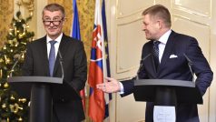 Andrej Babiš a slovenský premiér Robert Fico