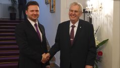Prezident Miloš Zeman a předseda Poslanecké sněmovny Radek Vondráček