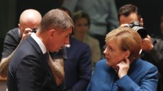 Premiér Andrej Babiš (ANO) a německá kancléřka Angela Merkelová v Bruselu, 17. října 2018