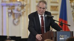 Miloš Zeman na zahájení oslav ke 100. výročí vzniku československé a české koruny.