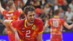 Volejbalista Tomáš Kriško se raduje z vítězství Lvů Praha