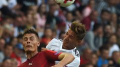 Patrik Schick v zápase proti Německu