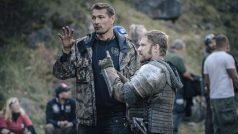 Petr Jákl a Ben Foster při natáčení filmu Jan Žižka