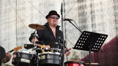 Jan Kalina při koncertu na festivalu Mezi Ploty (2018)