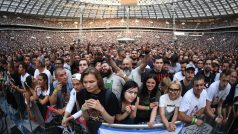 Koncert skupiny Metallica přilákal na moskevský stadion v Lužnikách 21. července 2019 desetitisíce lidí.