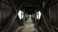 Krytá dřevěná lávka přes Ohři (Kynšperk nad Ohří)