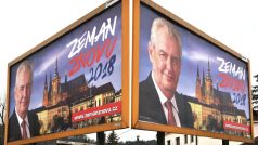 Billboardy z kampaně za znovuzvolení Miloše Zemana roku 2018