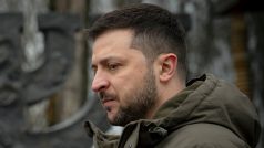 Ukrajinský prezident Volodymyr Zelenskyj u památníku Holocaustu