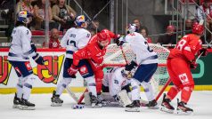 Hokejisté Třince v zápase Ligy mistrů proti německému celku EHC Red Bull Mnichov