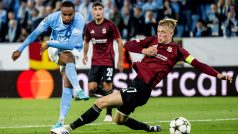 Filip Panák v prvním zápase proti Malmö