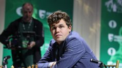 Šachista Magnus Carlsen při mistrovství světa v rapid šachu