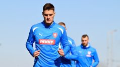 Patrik Schick na tréninku české fotbalové reprezentace